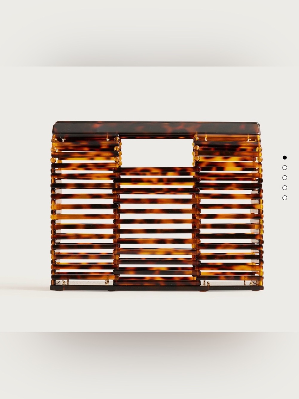 J. Crew Tortoiseshell Slatted Acrylic Top-Handle Bag - Brown & Amber